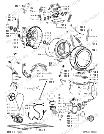 Схема №1 091 WT/CR с изображением Обшивка для стиралки Whirlpool 481245310779