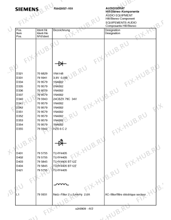 Схема №3 RA420G7 с изображением Инструкция по эксплуатации для звукотехники Siemens 00531206