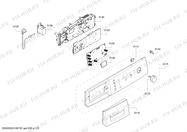 Схема №2 WAE24360EP iQ300 с изображением Панель управления для стиралки Bosch 00742828