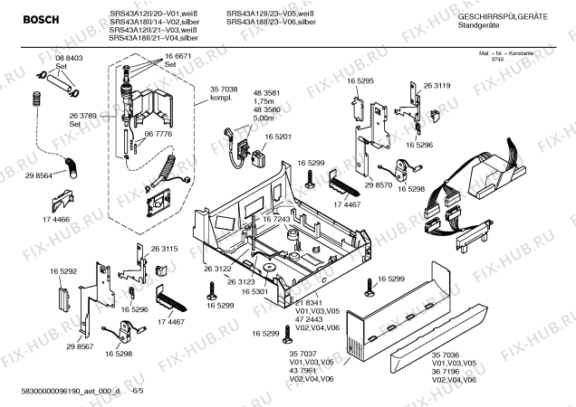 Схема №2 SRS43A18II silver easy с изображением Краткая инструкция для посудомойки Bosch 00586321