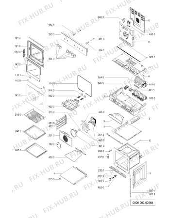 Схема №1 EMTA 3485 WS с изображением Обшивка для плиты (духовки) Whirlpool 481945358635