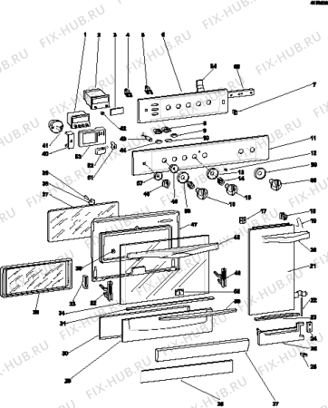 Схема №3 KG6408XMT (F021845) с изображением Панель для духового шкафа Indesit C00064073