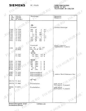 Схема №6 FC7119 с изображением Пульт дистанционного управления для жк-телевизора Siemens 00753804