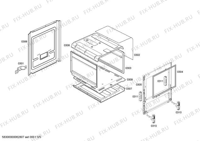 Схема №3 FSF11K7BEA DEFY I BCO GE CBU с изображением Крышка для духового шкафа Bosch 00237701