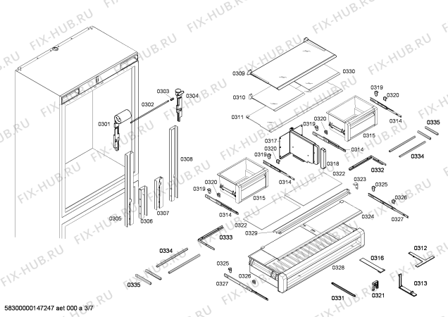 Схема №2 T36IB70NSP Thermador с изображением Монтажный набор для холодильника Bosch 00679225