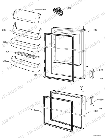 Схема №1 ERB3451 с изображением Дверка для холодильника Electrolux 2003790017