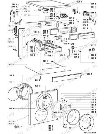 Схема №1 AWM 300/3 с изображением Переключатель для стиралки Whirlpool 481941258711