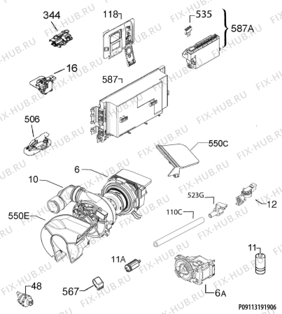 Взрыв-схема посудомоечной машины Juno JGVX60525 - Схема узла Electrical equipment 268