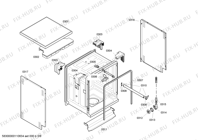 Схема №2 3VF343ND с изображением Проточный нагреватель для посудомойки Bosch 00496883
