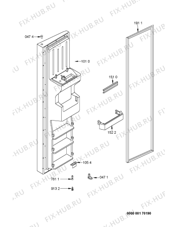 Схема №6 S25C FTT3 X с изображением Дверь для холодильной камеры Whirlpool 481241619782