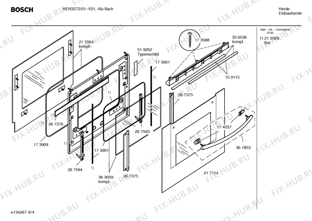 Взрыв-схема плиты (духовки) Bosch HEN3272 - Схема узла 04