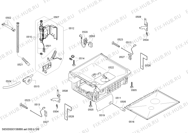 Взрыв-схема посудомоечной машины Bosch SGV53E43GB - Схема узла 05