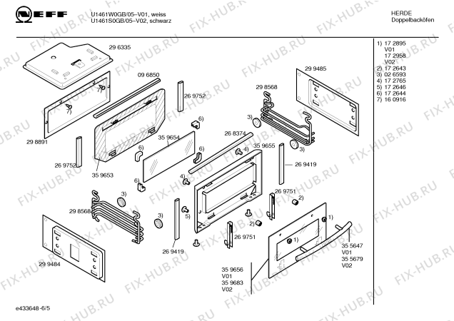 Схема №4 U1461N0GB с изображением Инструкция по эксплуатации для плиты (духовки) Bosch 00580032