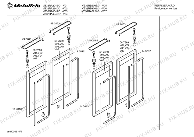 Взрыв-схема холодильника Metalfrio VB32RA2042 - Схема узла 02