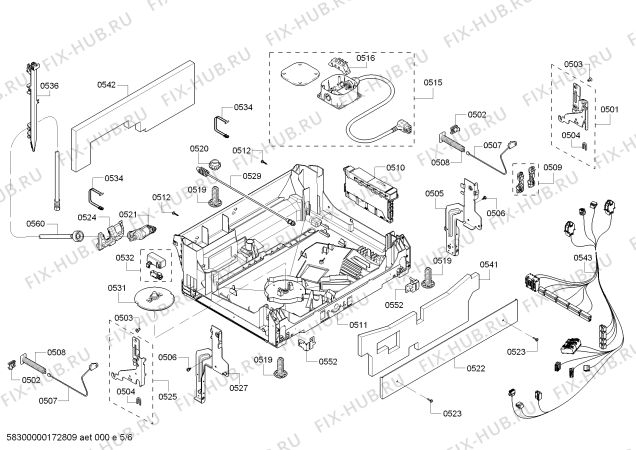 Взрыв-схема посудомоечной машины Bosch SHV7PT53UC Silence Plus 42dbA - Схема узла 05