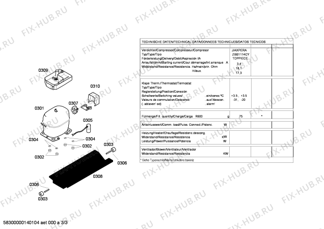 Взрыв-схема холодильника Bosch KGV36X44FF - Схема узла 03