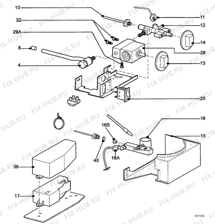 Взрыв-схема холодильника Electrolux Loisirs RM4237 - Схема узла Functional parts