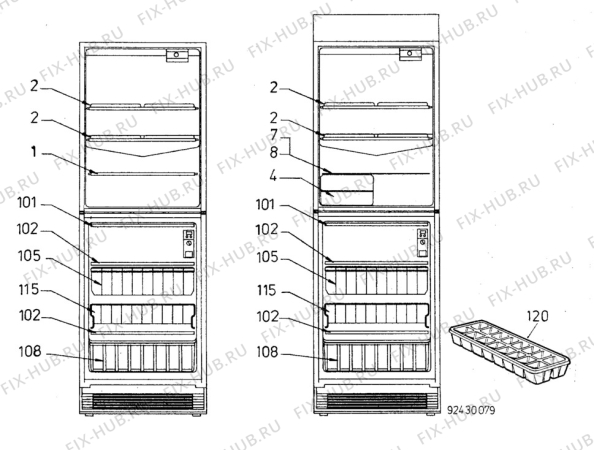 Взрыв-схема холодильника Electrolux TR1171S - Схема узла C10 Interior