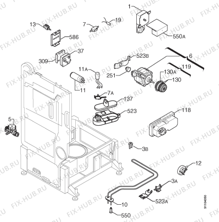 Взрыв-схема посудомоечной машины Zanussi DW6814 - Схема узла Electrical equipment 268