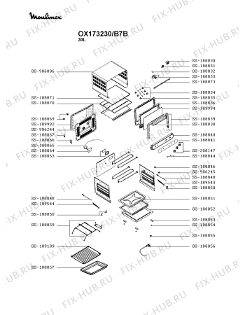 Схема №1 OX173230/B7 с изображением Переключатель для духового шкафа Moulinex SS-188833