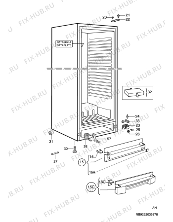 Взрыв-схема холодильника Electrolux ERE3501AC - Схема узла C10 Cabinet