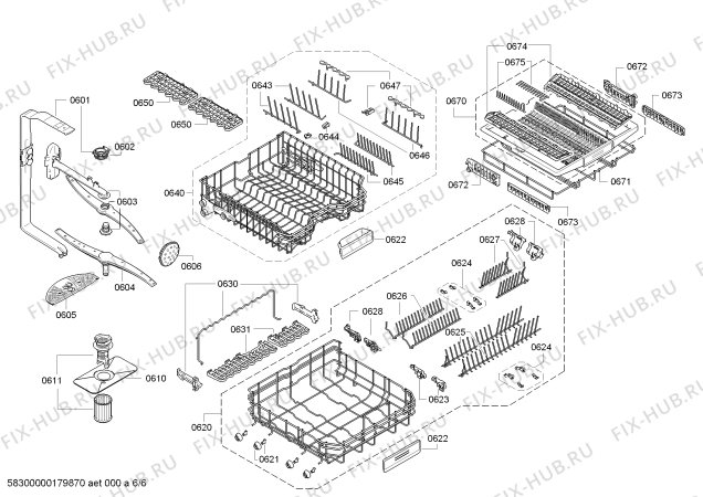 Схема №5 SMU69U85AU made in Germany с изображением Силовой модуль запрограммированный для посудомойки Bosch 00758190