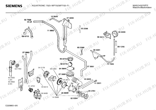 Взрыв-схема стиральной машины Siemens WP75230FF, AQUATRONIC 7523 - Схема узла 06