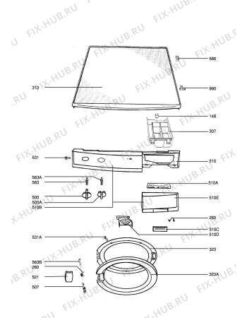 Взрыв-схема стиральной машины Aeg LAVW1009-W S - Схема узла Command panel 037