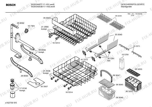 Взрыв-схема посудомоечной машины Bosch SGS5342FF - Схема узла 06