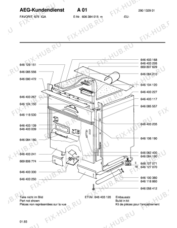 Схема №1 FAV675I-W  UE с изображением Ручка регулировки (кнопка) Aeg 8996461185309