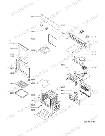 Схема №1 AKP 102/WH/003 с изображением Обшивка для плиты (духовки) Whirlpool 481245249596