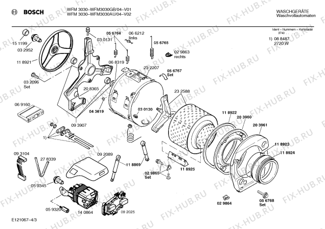 Схема №2 WFM3030AU WFM3030 с изображением Ручка для стиральной машины Bosch 00094341
