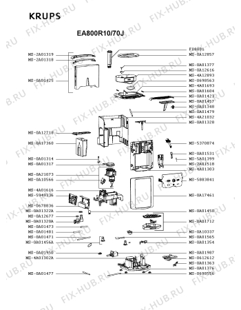 Схема №1 EA800R10/70J с изображением Покрытие для электрокофеварки Krups MS-0A17461
