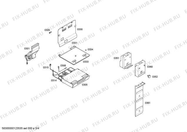 Взрыв-схема холодильника Bosch KDN30X01GB Exxcell - Схема узла 03