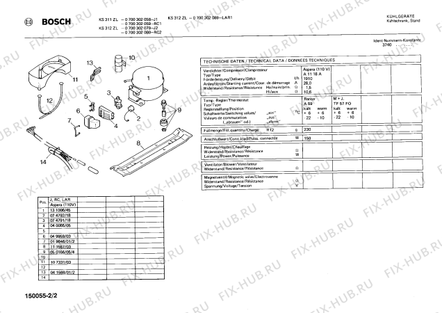 Схема №2 0701164964 KS162TL с изображением Ручка для холодильника Bosch 00120104