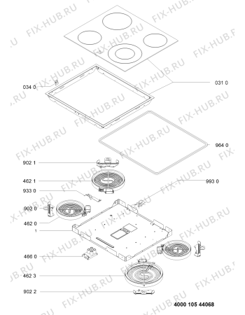 Схема №1 EKS 4471 IN с изображением Поверхность для плиты (духовки) Whirlpool 481010544234