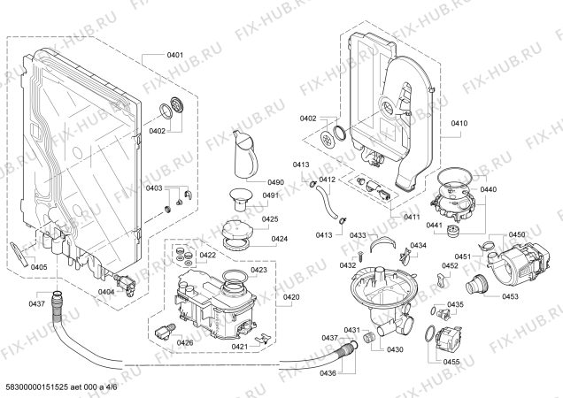 Взрыв-схема посудомоечной машины Bosch SMS53M98II - Схема узла 04