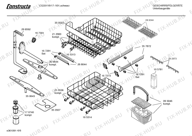Взрыв-схема посудомоечной машины Constructa CG331V9 - Схема узла 06