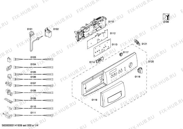 Схема №2 WAE16262GR с изображением Панель управления для стиралки Bosch 00676337