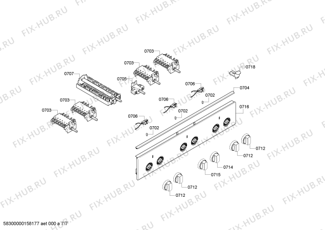 Взрыв-схема плиты (духовки) Bosch HSL421127V - Схема узла 07