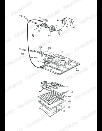 Взрыв-схема плиты (духовки) DELONGHI EGGK 554 - Схема узла 4