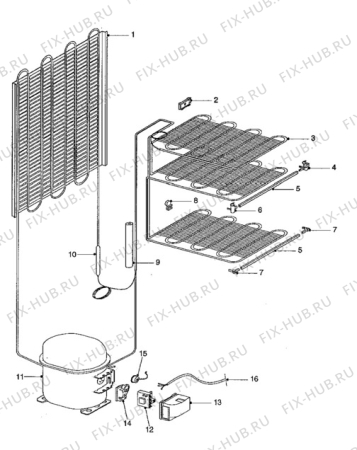 Взрыв-схема холодильника Zanussi ZVC90TGA - Схема узла Cooling system 017