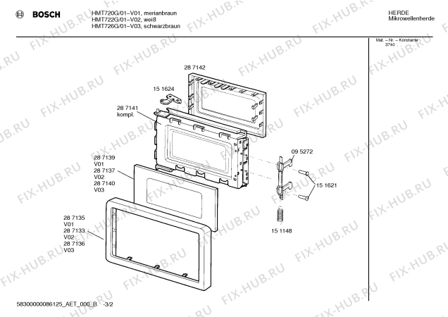 Схема №1 HMT722G с изображением Болт для микроволновой печи Bosch 00151621