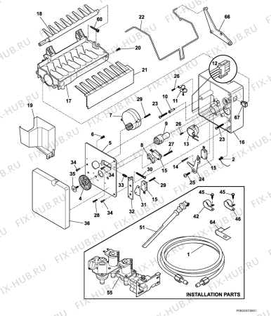 Взрыв-схема холодильника Aeg Electrolux S756281KG3 - Схема узла Icemaker