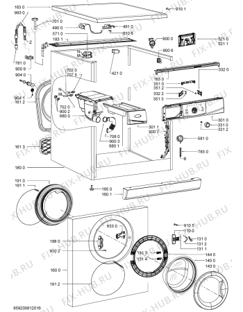 Схема №2 AWO 4461 с изображением Блок управления для стиралки Whirlpool 481010442828