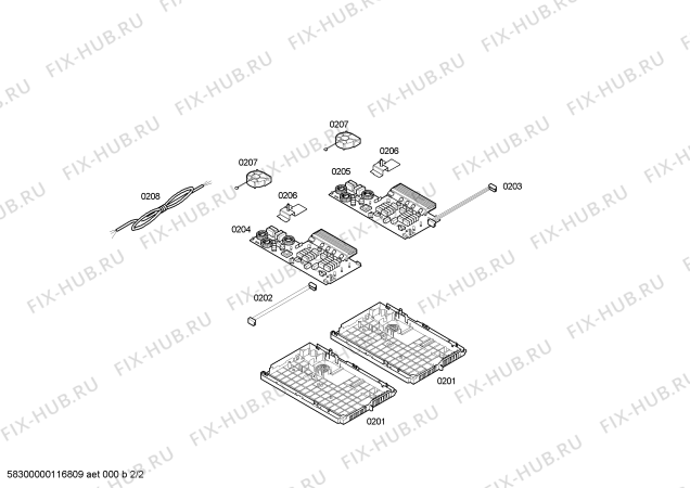 Взрыв-схема плиты (духовки) Bosch PIK870E01E inducc.bosch.80cm.4i.s/marco.tc_basico - Схема узла 02