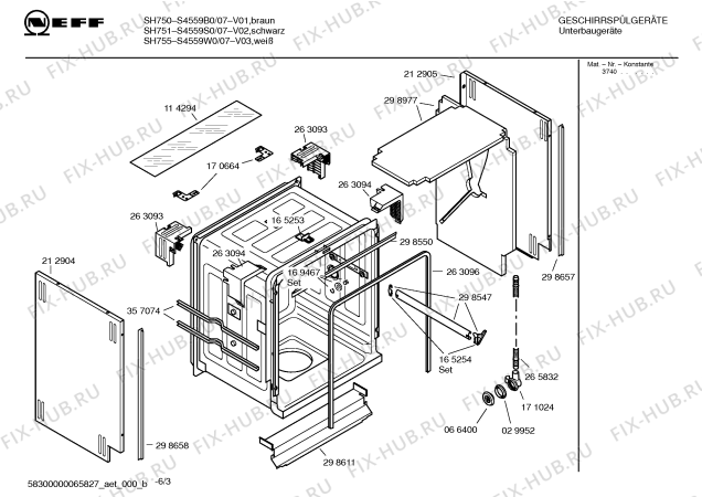 Схема №3 S4459W1 с изображением Инструкция по эксплуатации для электропосудомоечной машины Bosch 00527916