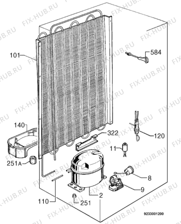 Взрыв-схема холодильника Kuppersbusch IKE197-6 - Схема узла Cooling system 017