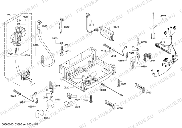 Взрыв-схема посудомоечной машины Siemens SN58M569DE - Схема узла 05