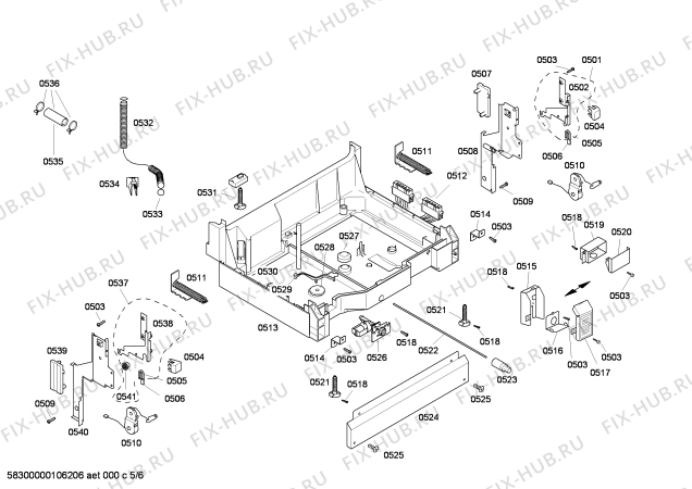 Схема №3 SHU4326UC с изображением Передняя панель для электропосудомоечной машины Bosch 00361553